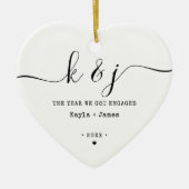 Minimalistisches Jahr Wir Got Verheiratete Namen u Keramik Ornament (Vorne)