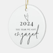 Minimalistisches Jahr Wir Got Verlobte Herznamen Keramik Ornament (Links)