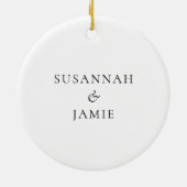 Minimalistisches Jahr Wir Got Verlobte Herznamen Keramik Ornament (Hinten)