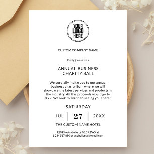 Minimalistisches jährliches Wohltätigkeit Event Bu Einladung
