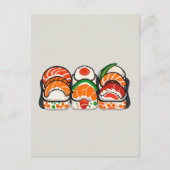Minimalistisches japanisches Sushi Postkarte (Vorderseite)