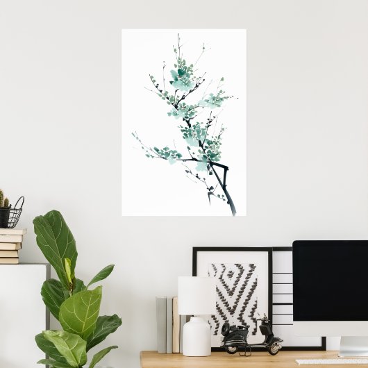 Minimalistisches japanisches Zen-Gartenposter Poster (Heimbüro)