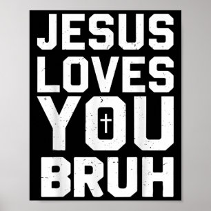 Minimalistisches Jesus Liebe dich Alter Lustiges C Poster