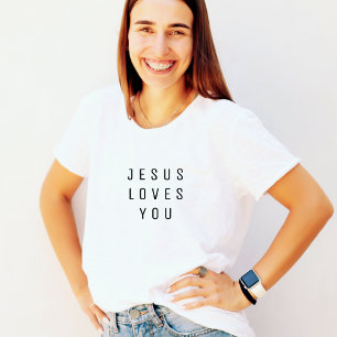 Minimalistisches Jesus Liebe Sie Text T-Shirt