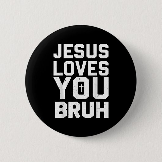 Minimalistisches Jesus liebt dich Alter lustiges c Button (Vorderseite)