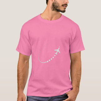 Minimalistisches Jet-Flugzeug-Flight-Cartoon-Grafi T-Shirt