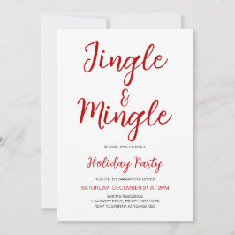 Minimalistisches Jingle und Mingle Weihnachts-Part Einladung