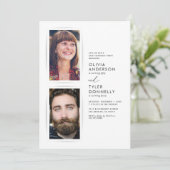 Minimalistisches Joint-Birthday-Foto Einladung (Stehend Vorderseite)