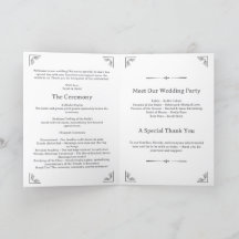 Minimalistisches jüdisches Hochzeitsprogramm