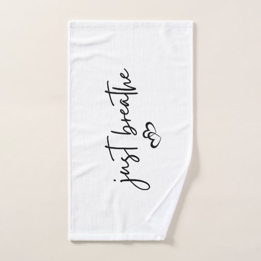 Minimalistisches "Just Breathe" Einfache Inspirati Badhandtuch Set (Handtuch)
