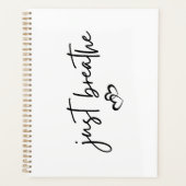 Minimalistisches "Just Breathe" Einfache Inspirati Planer (Vorderseite)