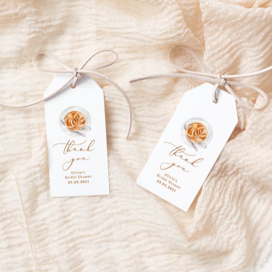 Minimalistisches Kaffee-Brautparty danke Geschenkanhänger
