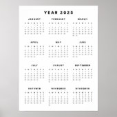 Minimalistisches Kalenderposter 2025 Poster (Vorne)