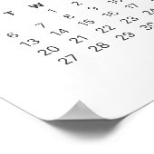 Minimalistisches Kalenderposter 2025 Poster (Ecke)