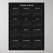 Minimalistisches Kalenderposter 2025 Poster (Vorne)