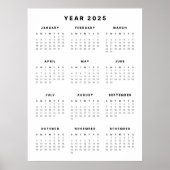 Minimalistisches Kalenderposter 2025 Poster (Vorne)