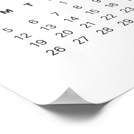 Minimalistisches Kalenderposter 2025 Poster (Ecke)