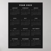 Minimalistisches Kalenderposter 2025 Poster (Vorne)