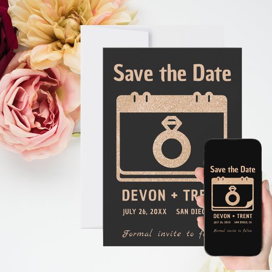 Minimalistisches Kalendersymbol Save the Date