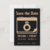 Minimalistisches Kalendersymbol Save the Date (Vorderseite)