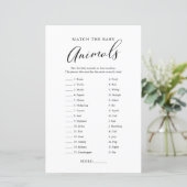 Minimalistisches Kalligrafie Baby Match Game (Stehend Vorderseite)