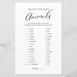 Minimalistisches Kalligrafie Baby Match Game