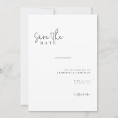 Minimalistisches Kalligrafie-Script-Foto Save the  Date (Vorderseite)