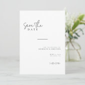 Minimalistisches Kalligrafie-Script-Foto Save the  Date (Stehend Vorderseite)