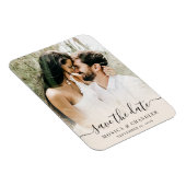 Minimalistisches Kalligrafie-Script-Foto Save the  Magnet (Rechte Seite)