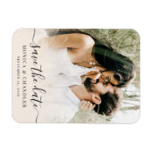 Minimalistisches Kalligrafie-Script-Foto Save the  Magnet (Horizontal)