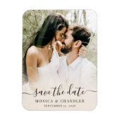 Minimalistisches Kalligrafie-Script-Foto Save the  Magnet (Vertikal)