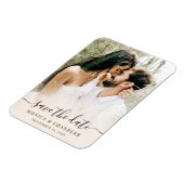 Minimalistisches Kalligrafie-Script-Foto Save the  Magnet (Linke Seite)