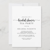 Minimalistisches Kalligrafisches Brautparty Tee Pa Einladung (Vorderseite)