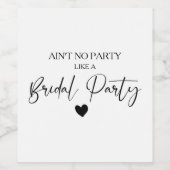 Minimalistisches kalligrafisches Brautparty Weinet Weinetikett (Einzelnes Label)