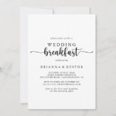 Minimalistisches kalligrafisches Hochzeitsfrühstüc Einladung (Vorderseite)