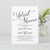 Minimalistisches kalligrafisches Virtual Brautpart Einladung (Stehend Vorderseite)