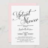 Minimalistisches kalligrafisches Virtual Brautpart Einladung (Vorne/Hinten)