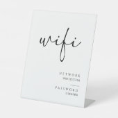 Minimalistisches kalligrafisches WiFi-Kennwort-Hoc Sockelschild (Vorderseite)