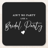 Minimalistisches kalligraphisches Brautparty Rechteckiger Pappuntersetzer (Vorderseite)