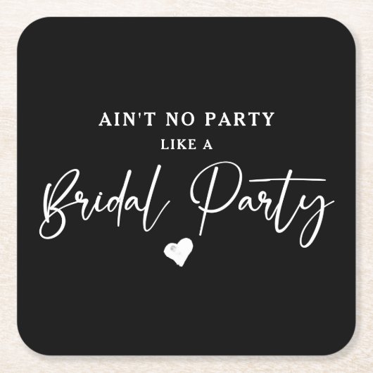 Minimalistisches kalligraphisches Brautparty Rechteckiger Pappuntersetzer (Vorderseite)