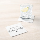 Minimalistisches kalligraphisches Brautparty Rechteckiger Pappuntersetzer (Vor Ort)