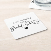 Minimalistisches kalligraphisches Brautparty Rechteckiger Pappuntersetzer (angewinkelt)