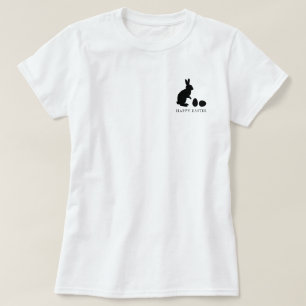 Minimalistisches Kaninchen und Eier in Schwarz Fro T-Shirt