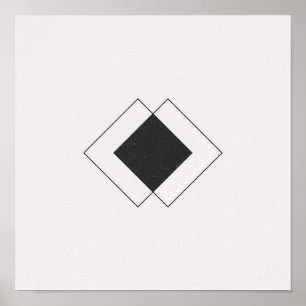 Minimalistisches Karton-Schwarz-Weiß-Poster Poster