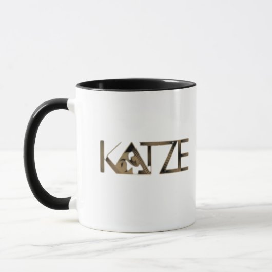 Minimalistisches Katze Design Tasse (Links)