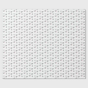 Minimalistisches Katze- und Garn handgezeichnetes Geschenkpapier