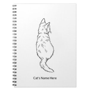 Minimalistisches Katzen-Linienkunst-Notizbuch mit Notizblock