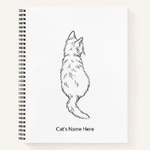 Minimalistisches Katzen-Linienkunst-Notizbuch mit 