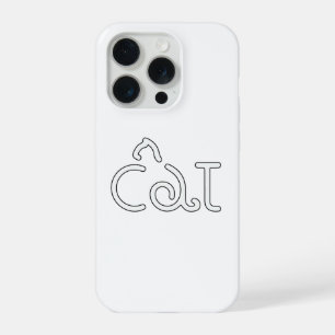 Minimalistisches Katzen-Typografie-Design – Modern iPhone 15 Pro Hülle