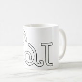 Minimalistisches Katzen-Typografie-Design – Modern Kaffeetasse (VorderseiteRechts)